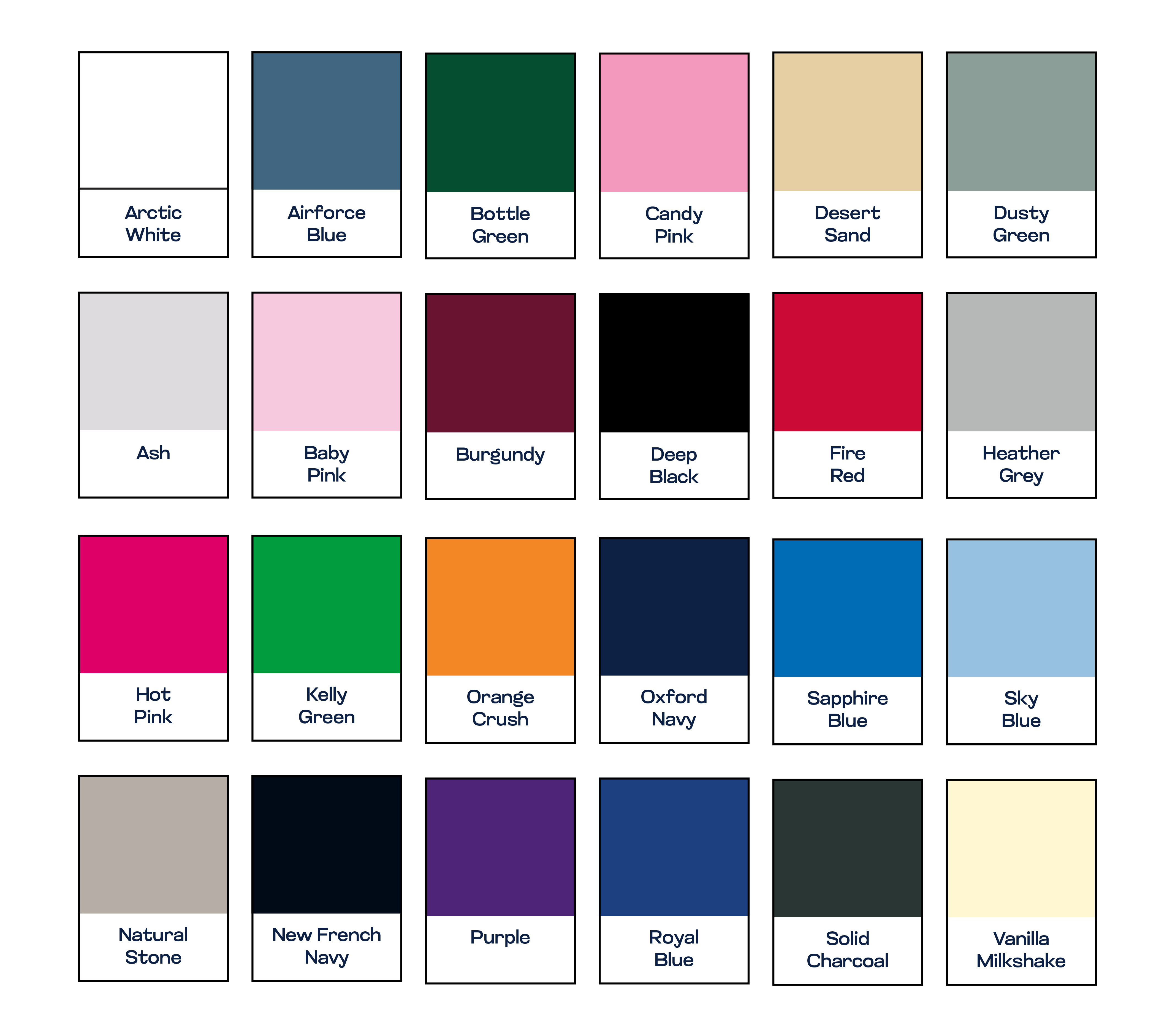 Colour range for the JH501