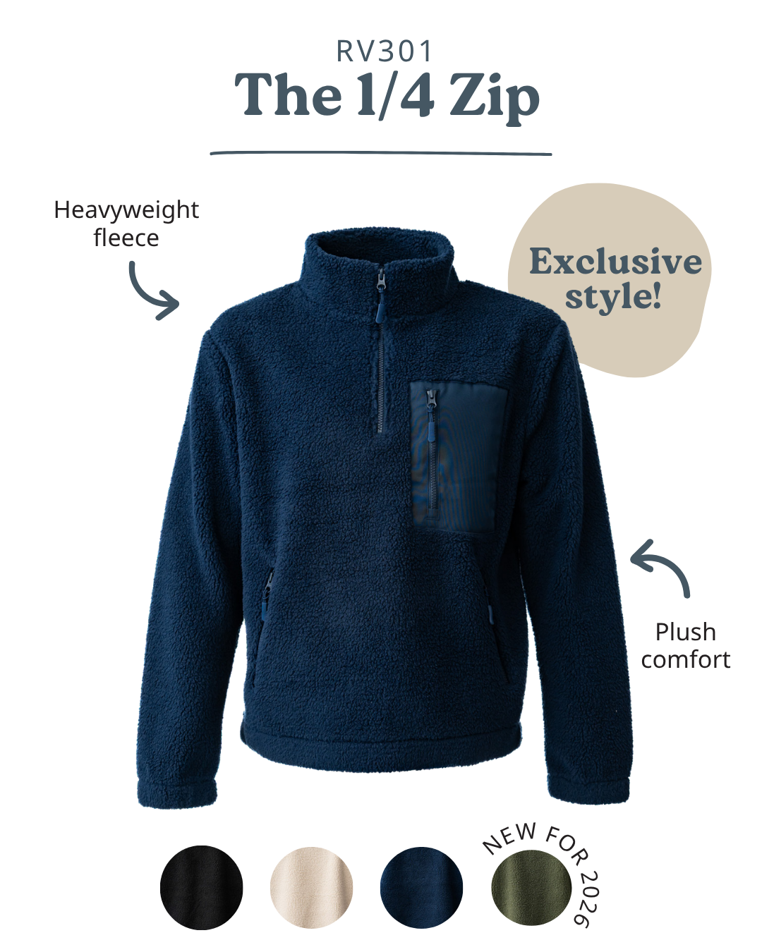 Ravine 1/4 zip fleece premium borg